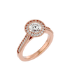 Lab Grown Round Diamond Halo Ring In Rose Gold