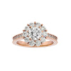 Lab Grown Round Cut Diamond Halo Ring In Rose Gold