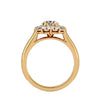 Lab Grown Round Cut Diamond Halo Ring In Yellow Gold