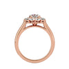 Lab Grown Round Cut Diamond Halo Ring In Rose Gold