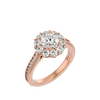 Lab Grown Round Cut Diamond Halo Ring In Rose Gold