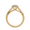 Lab Grown Round Diamond Halo Ring In Yellow Gold