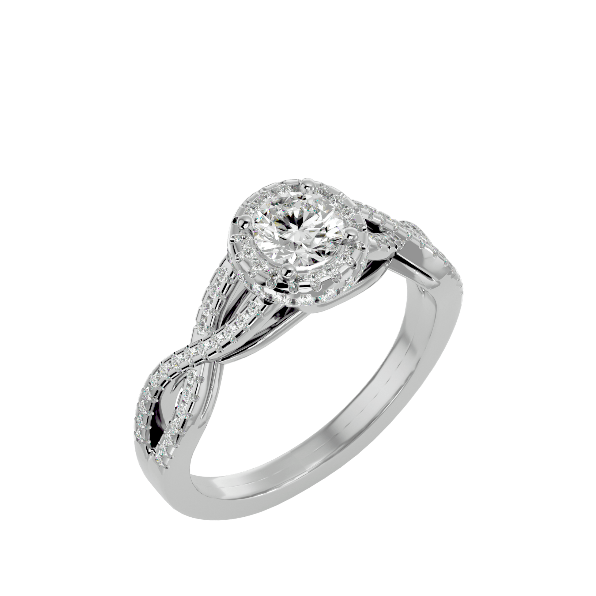 Lab Grown Round Diamond Halo Wedding Band In Platinum