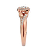 Lab Grown Round Diamond Halo Ring In Rose Gold