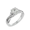 Lab Grown Round Diamond Halo Ring In Platinum