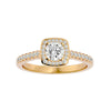 Lab Grown Round Diamond Halo Ring In Yellow Gold