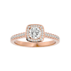 Lab Grown Round Diamond Halo Ring In Rose Gold