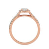 Lab Grown Round Diamond Halo Ring In Rose Gold