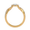 Lab Grown Round Diamond Halo Ring In Yellow Gold