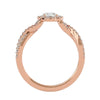 Lab Grown Round Diamond Halo Ring In Rose Gold