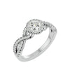 Lab Grown Round Diamond Halo Ring In Platinum