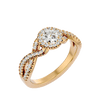 Lab Grown Round Diamond Halo Ring In Yellow Gold