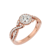 Lab Grown Round Diamond Halo Ring In Rose Gold