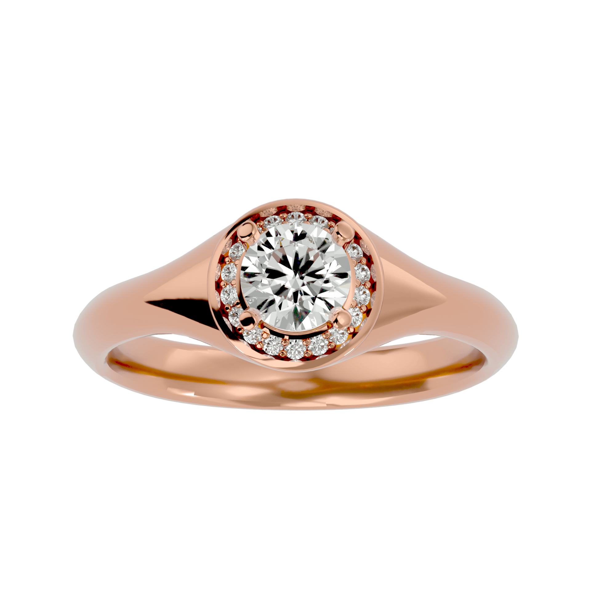 Lab Grown Round Diamond Solitaire Ring In Rose Gold