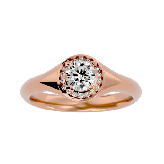 Lab Grown Round Diamond Solitaire Ring In Rose Gold