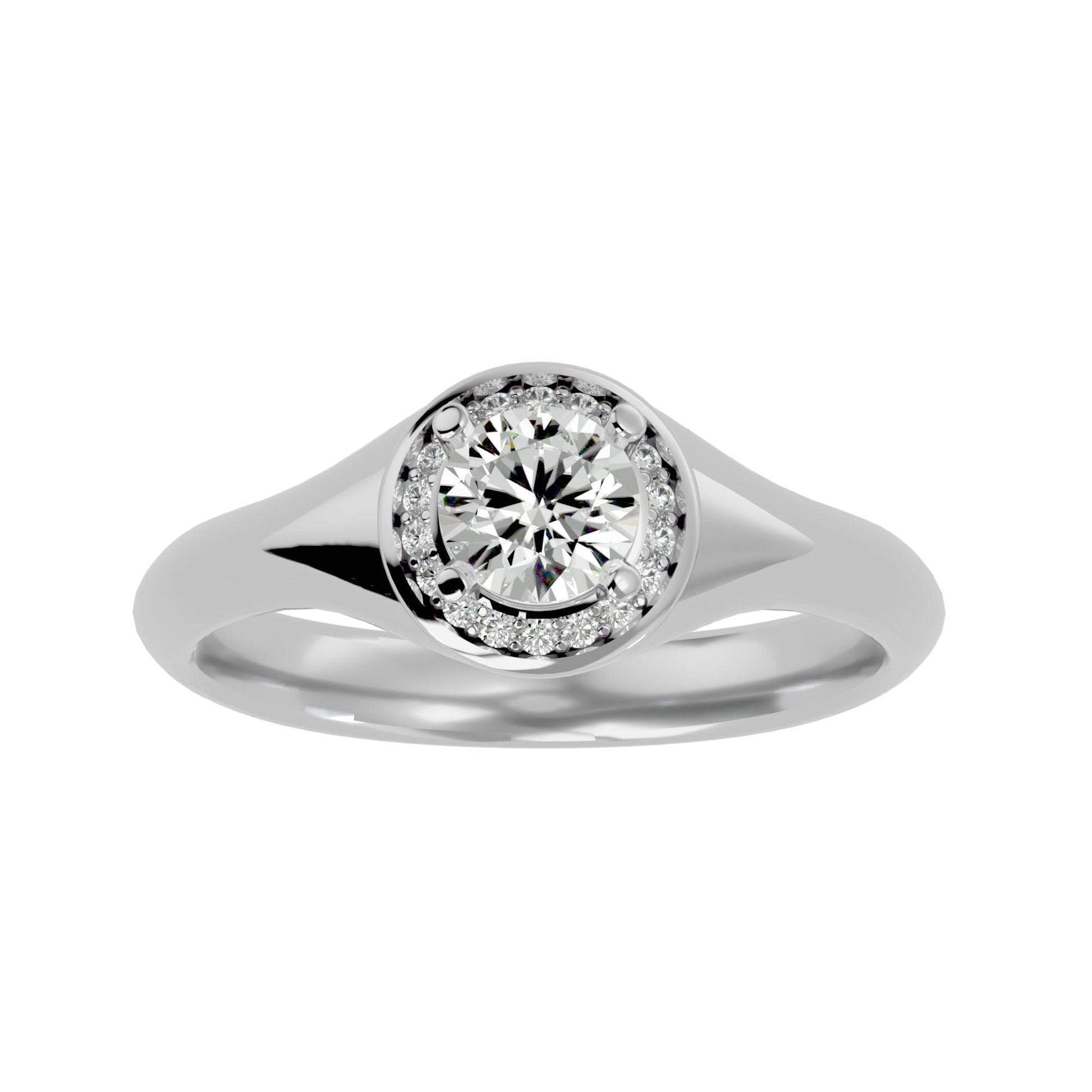 Lab Grown Round Diamond In White Gold Solitaire Ring