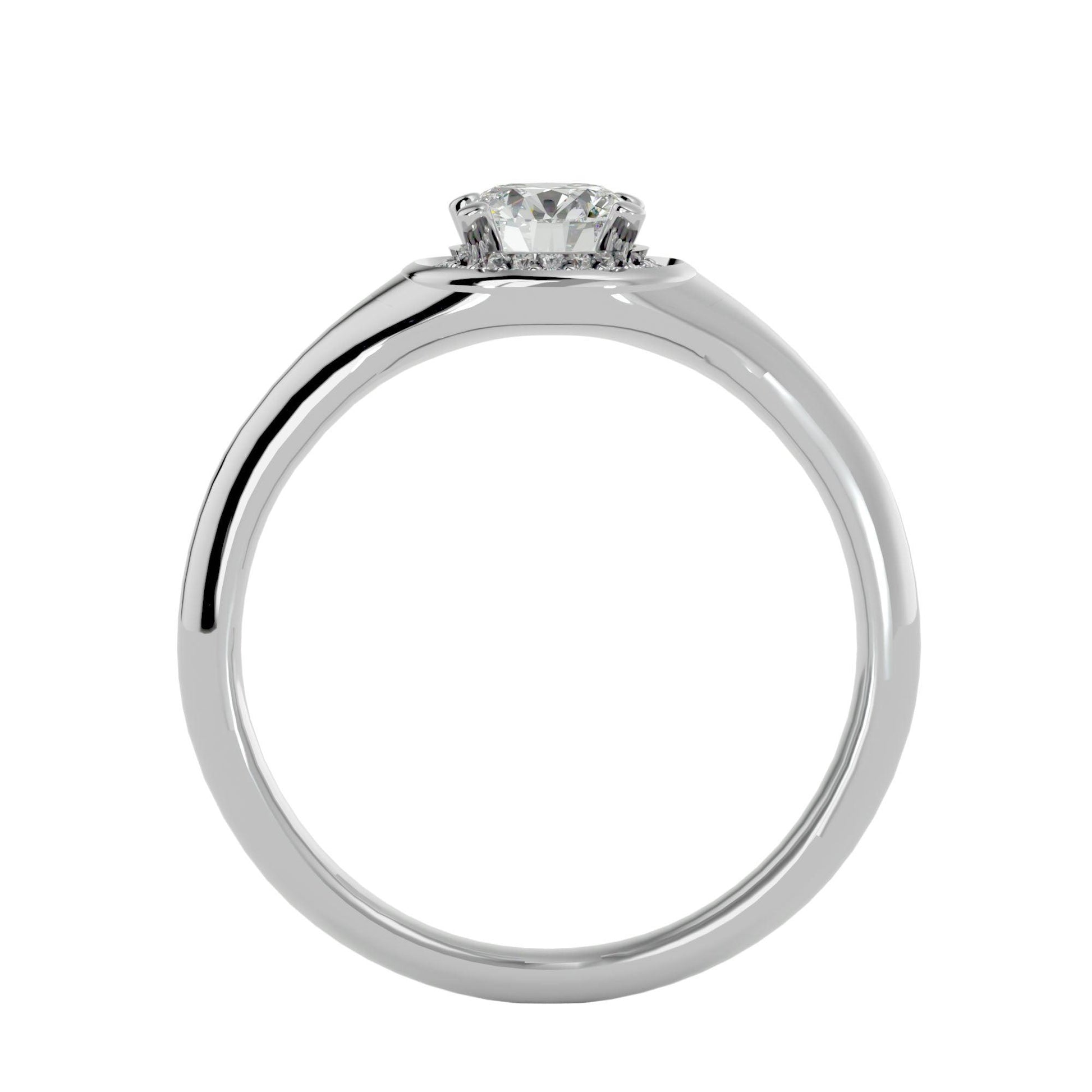 Lab Grown Round Diamond In White Gold Solitaire Ring