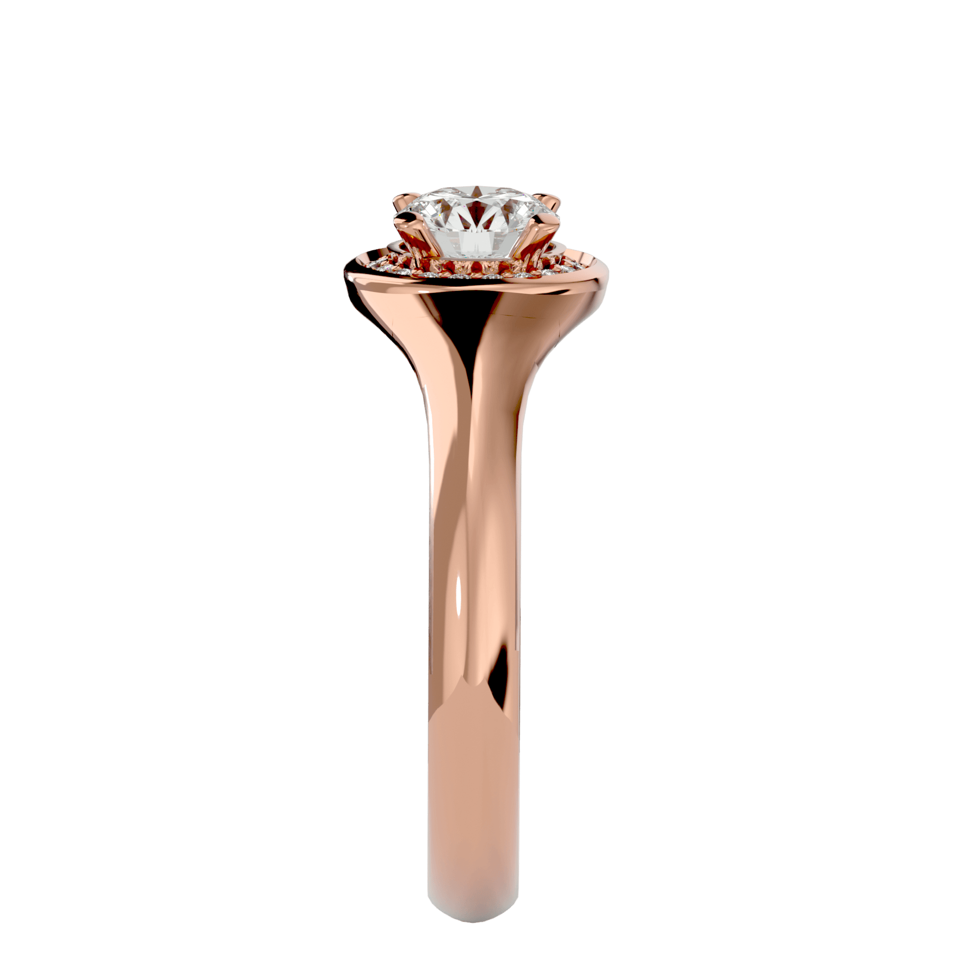 Lab Grown Round Diamond Solitaire Ring In Rose Gold