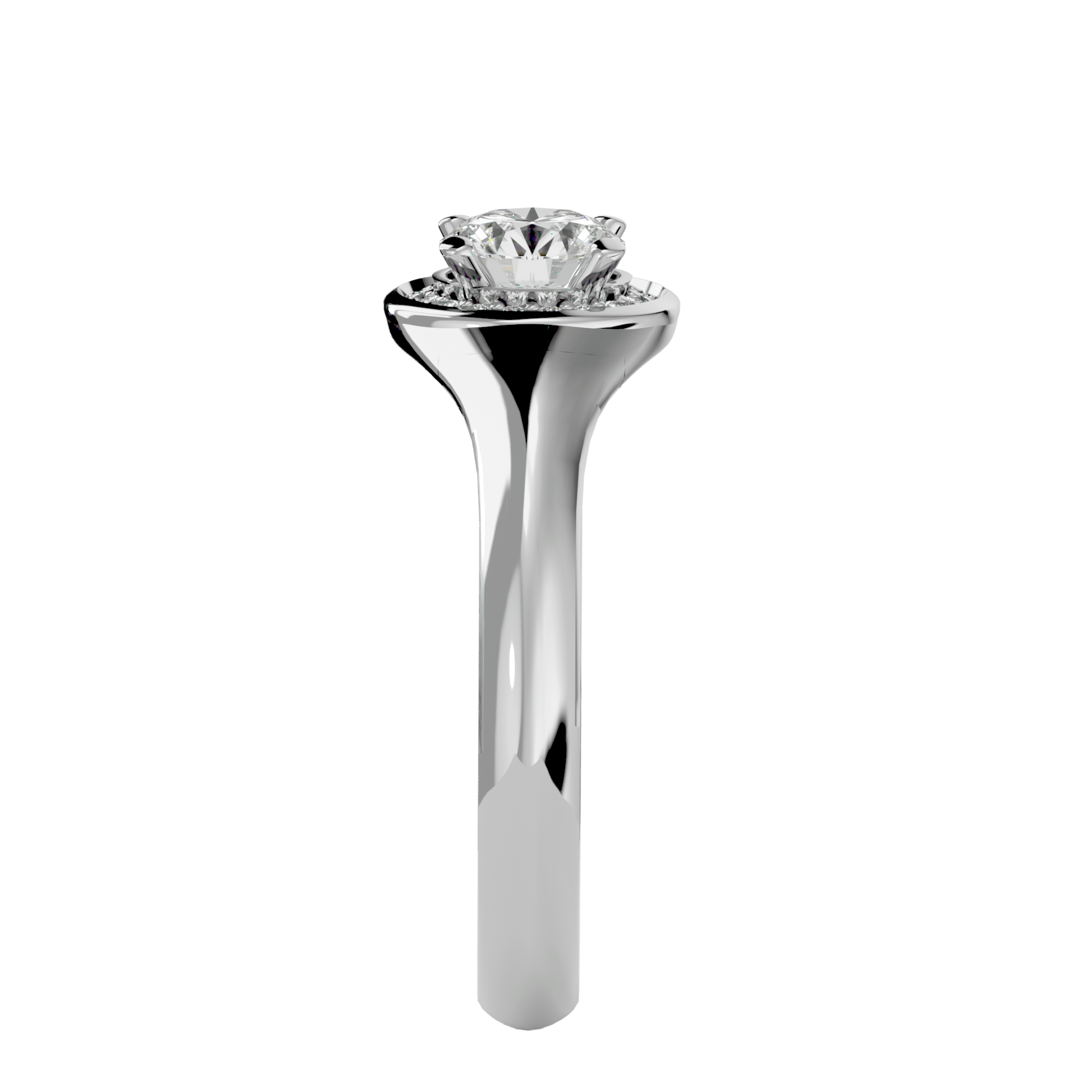 Lab Grown Round Diamond In White Gold Solitaire Ring