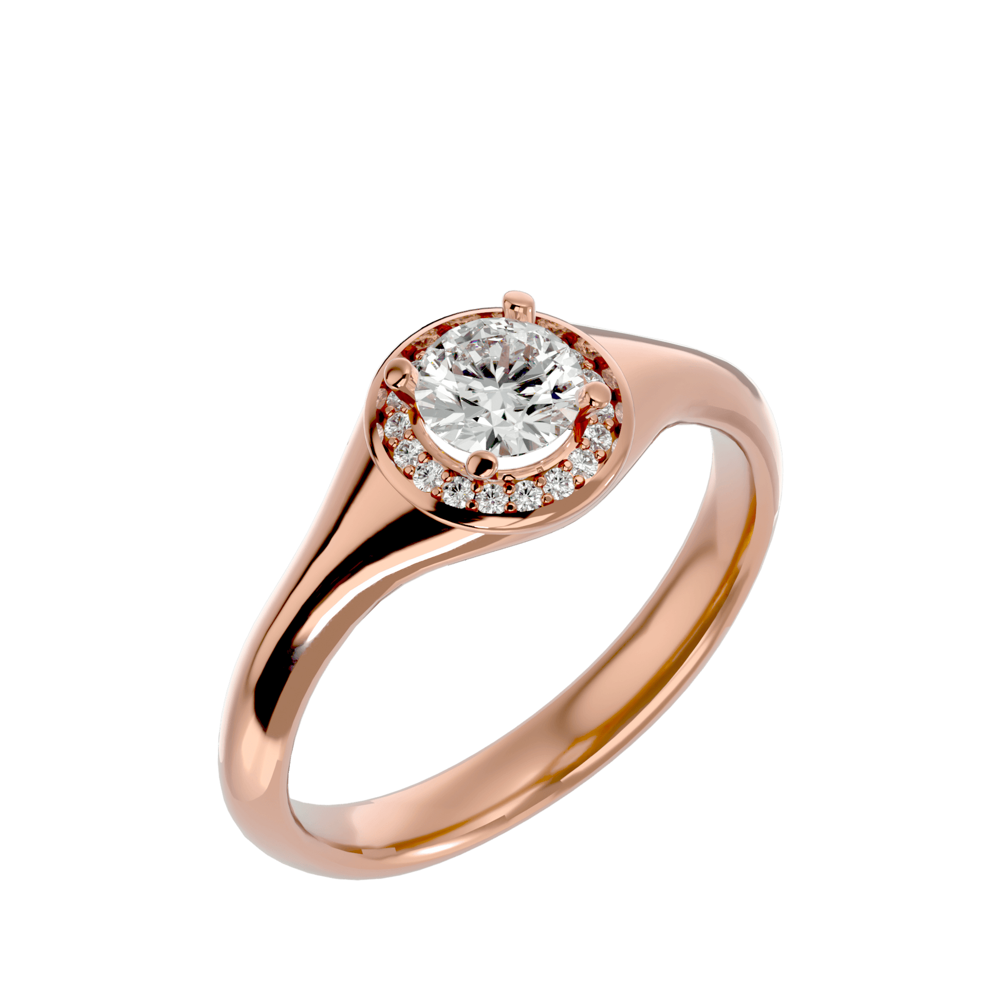 Lab Grown Round Diamond Solitaire Ring In Rose Gold