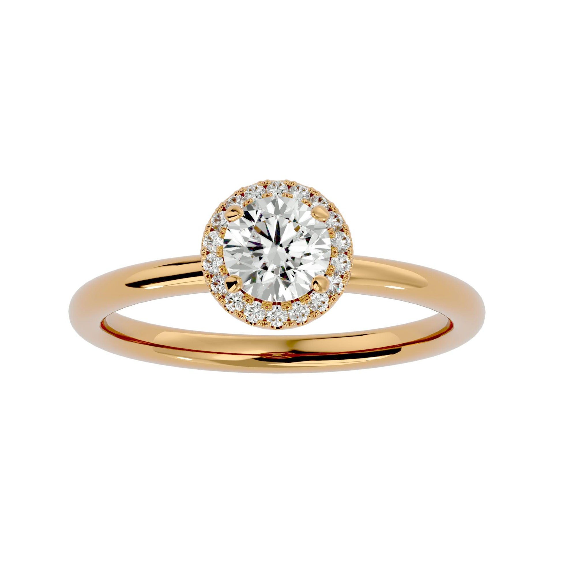 Lab Grown Round Diamond Solitaire Ring In Yellow Gold