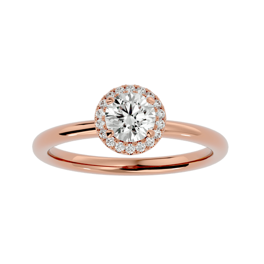 Lab Grown Solitaire Round Diamond Ring In Rose Gold