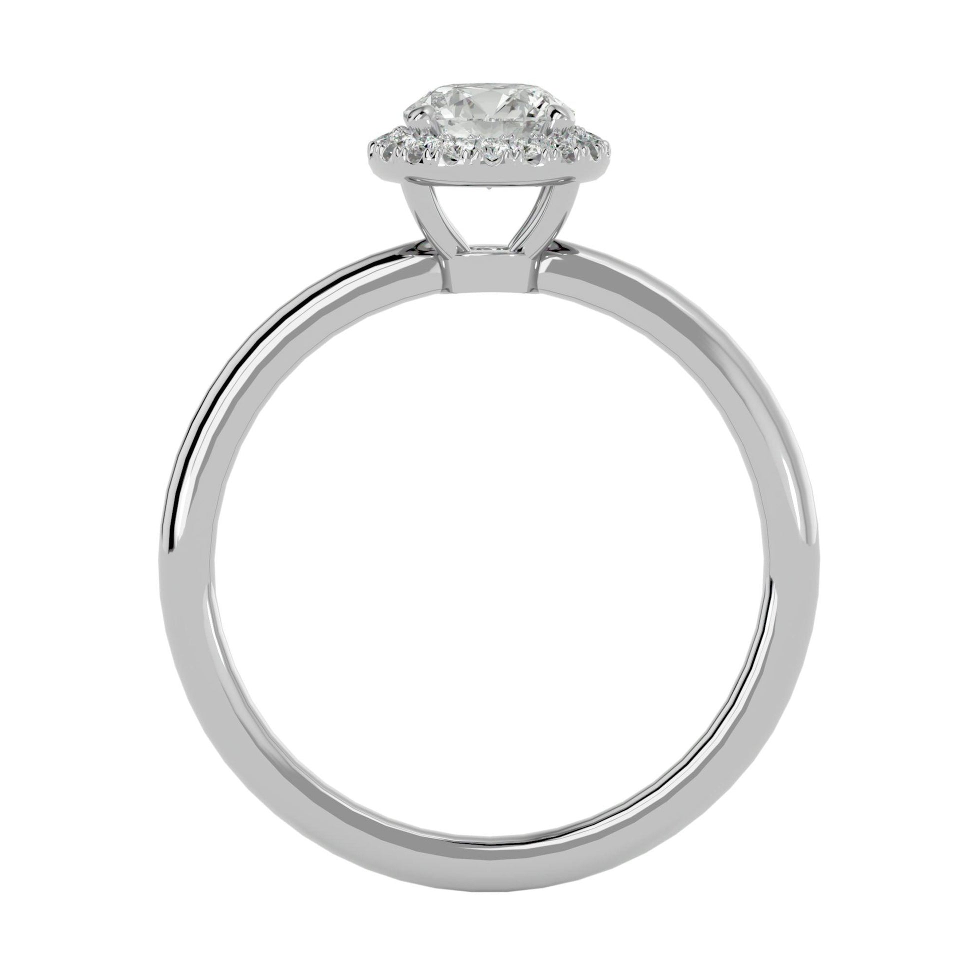 Lab Grown Round Diamond In White Gold Solitaire Ring