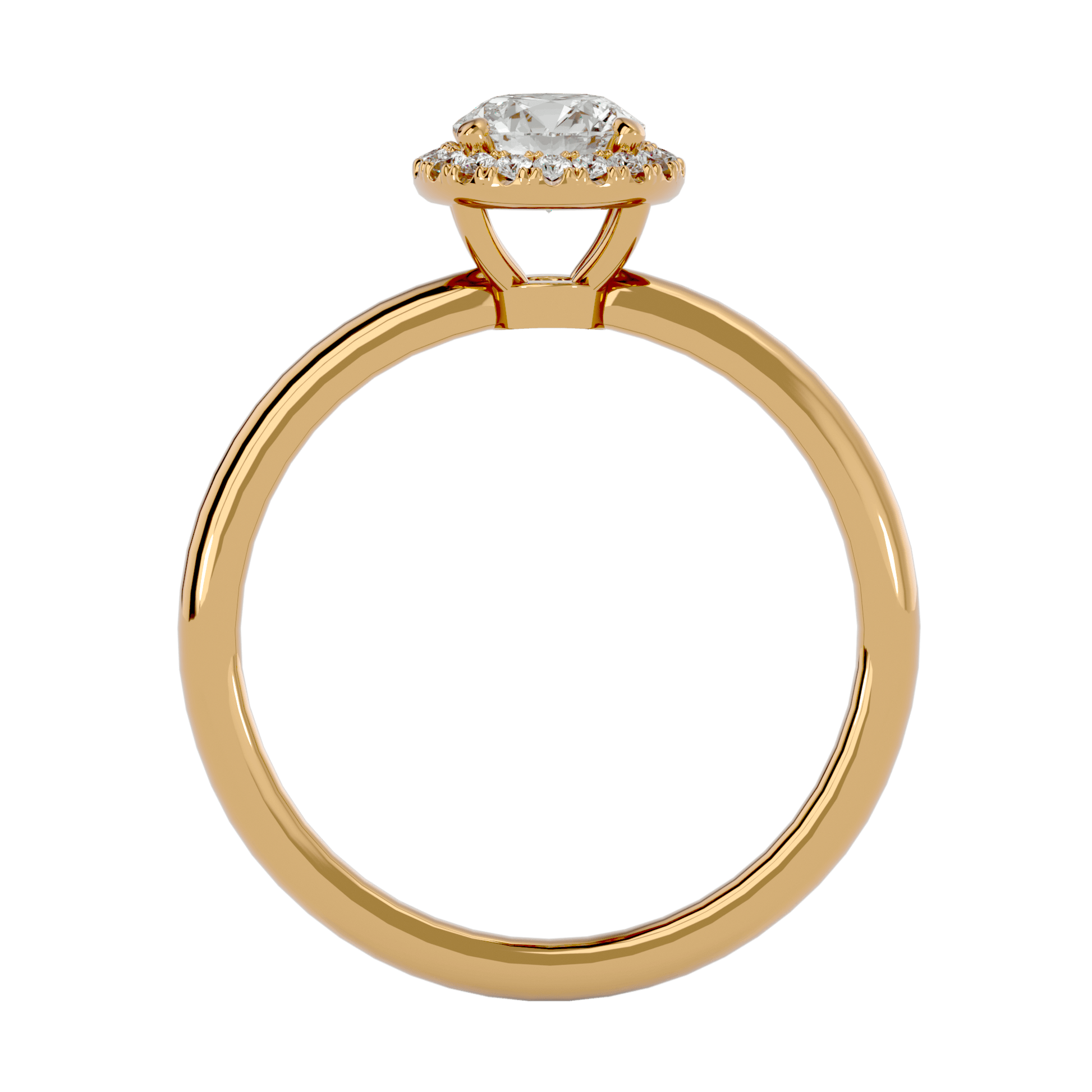 Lab Grown Round Diamond Solitaire Ring In Yellow Gold