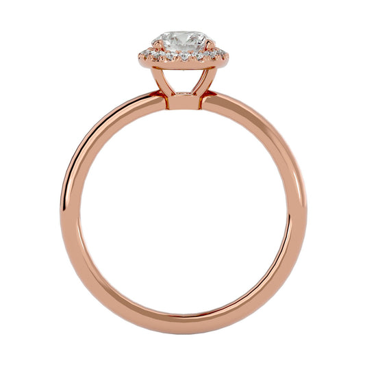 Lab Grown Solitaire Round Diamond Ring In Rose Gold