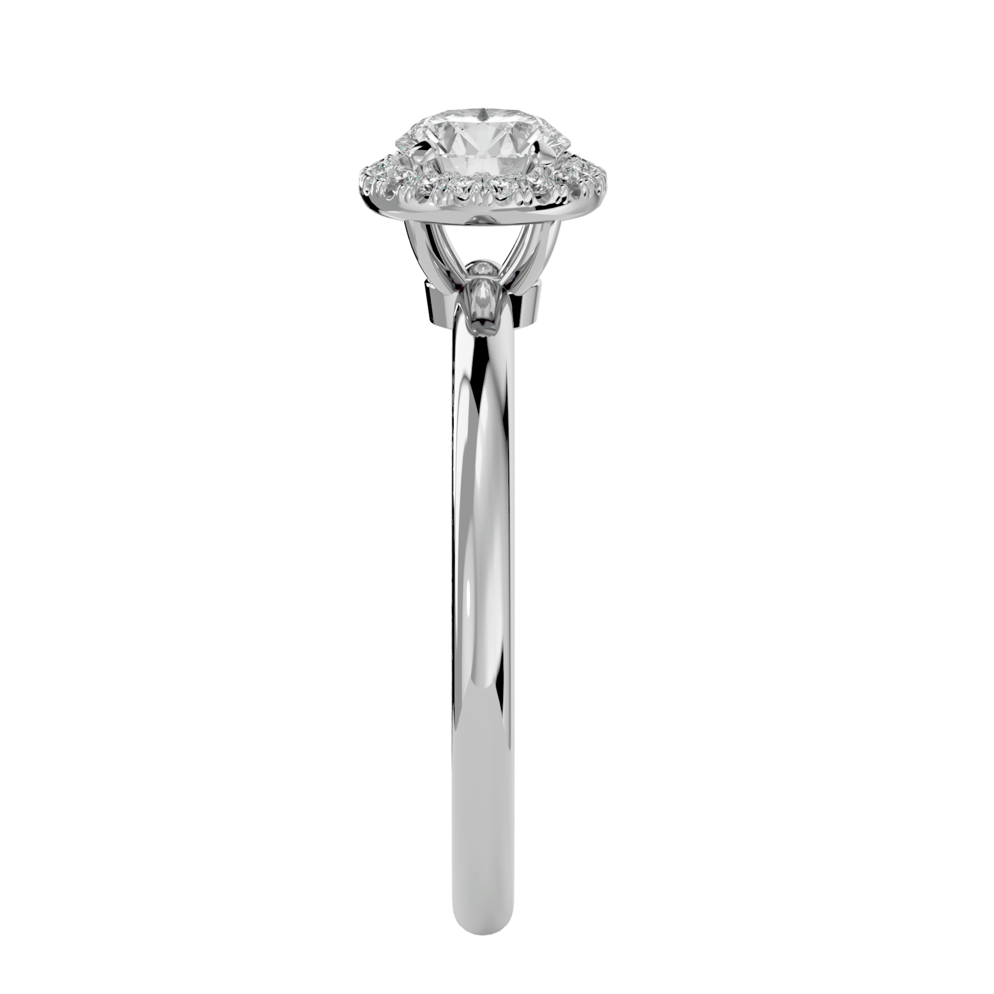 Lab Grown Round Diamond In White Gold Solitaire Ring