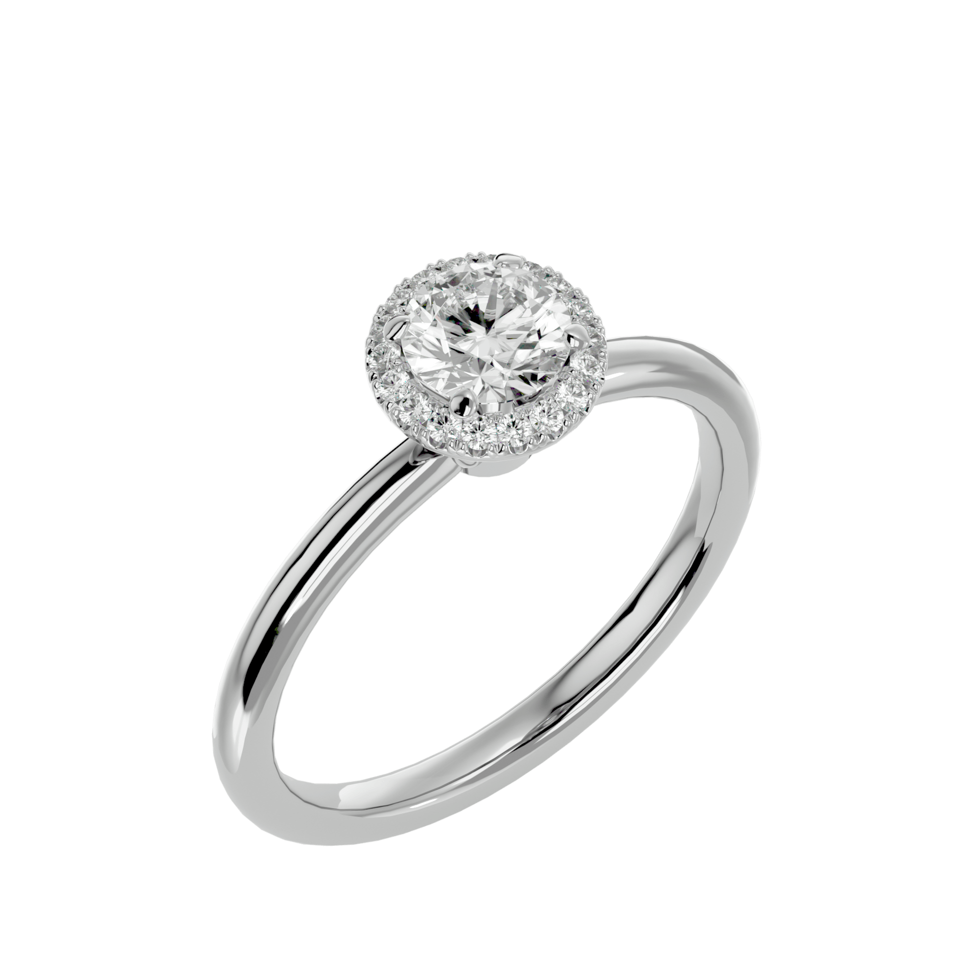 Lab Grown Round Diamond In White Gold Solitaire Ring