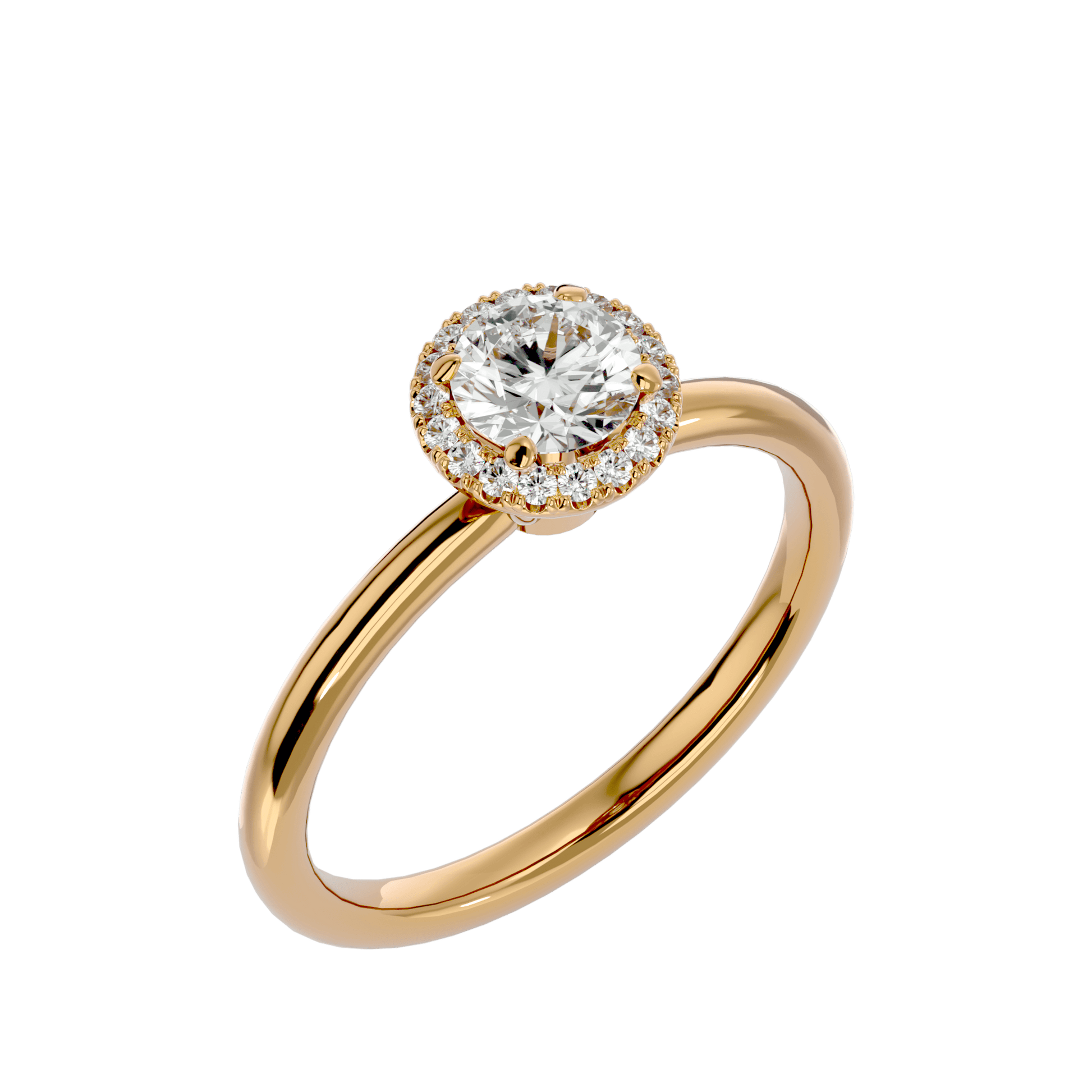 Lab Grown Round Diamond Solitaire Ring In Yellow Gold