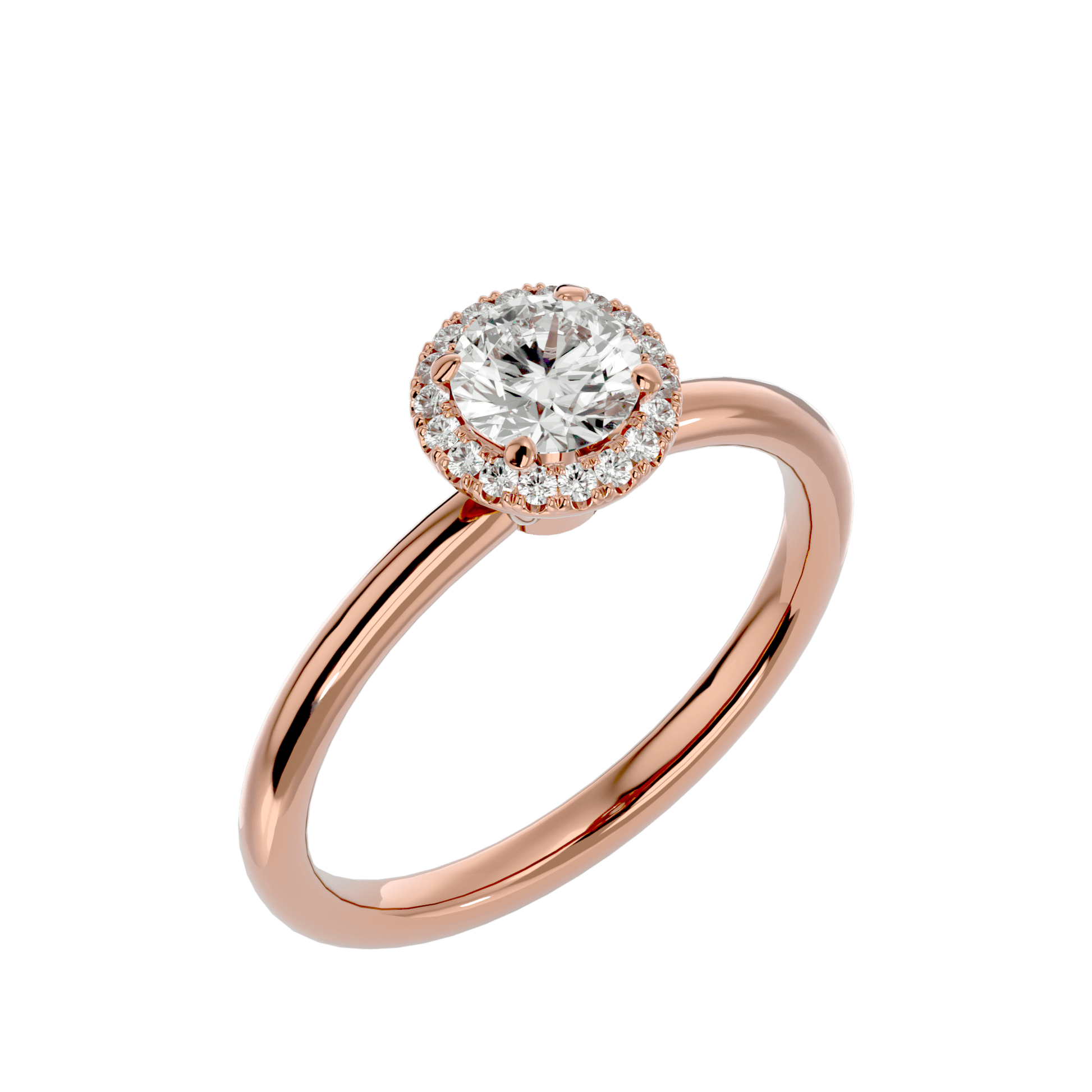 Lab Grown Solitaire Round Diamond Ring In Rose Gold