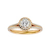 Lab Grown Round Diamond Halo Ring In Yellow Gold