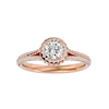 Lab Grown Round Diamond Halo Ring In Rose Gold