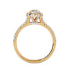 Lab Grown Round Diamond Halo Ring In Yellow Gold