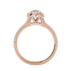 Lab Grown Round Diamond Halo Ring In Rose Gold