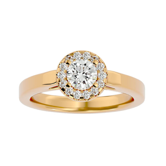 Lab Grown Round Diamond Solitaire Ring In Yellow Gold