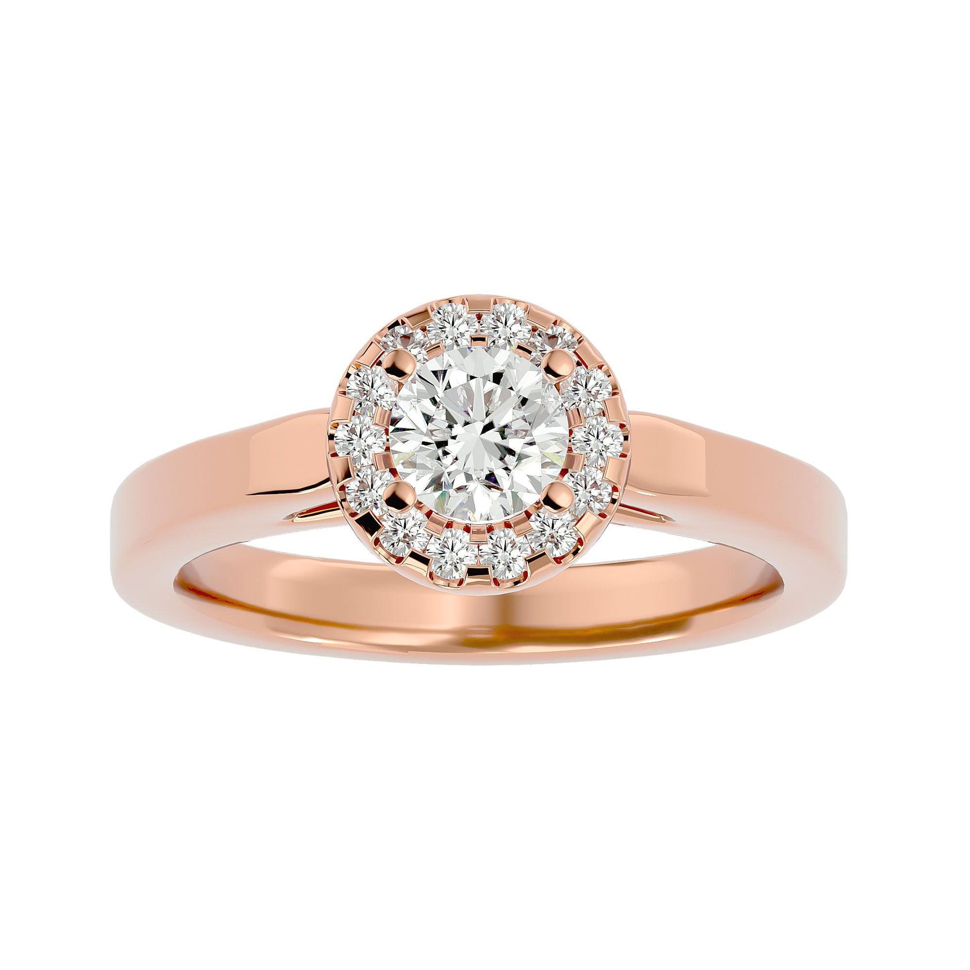 Lab Grown Round Diamond Solitaire Ring In Rose Gold