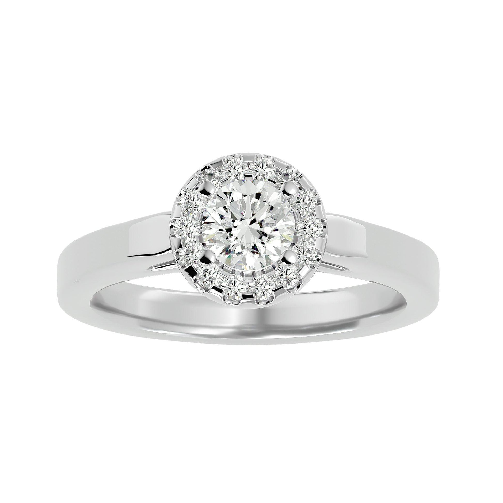 Lab Grown Round Diamond In White Gold Solitaire Ring