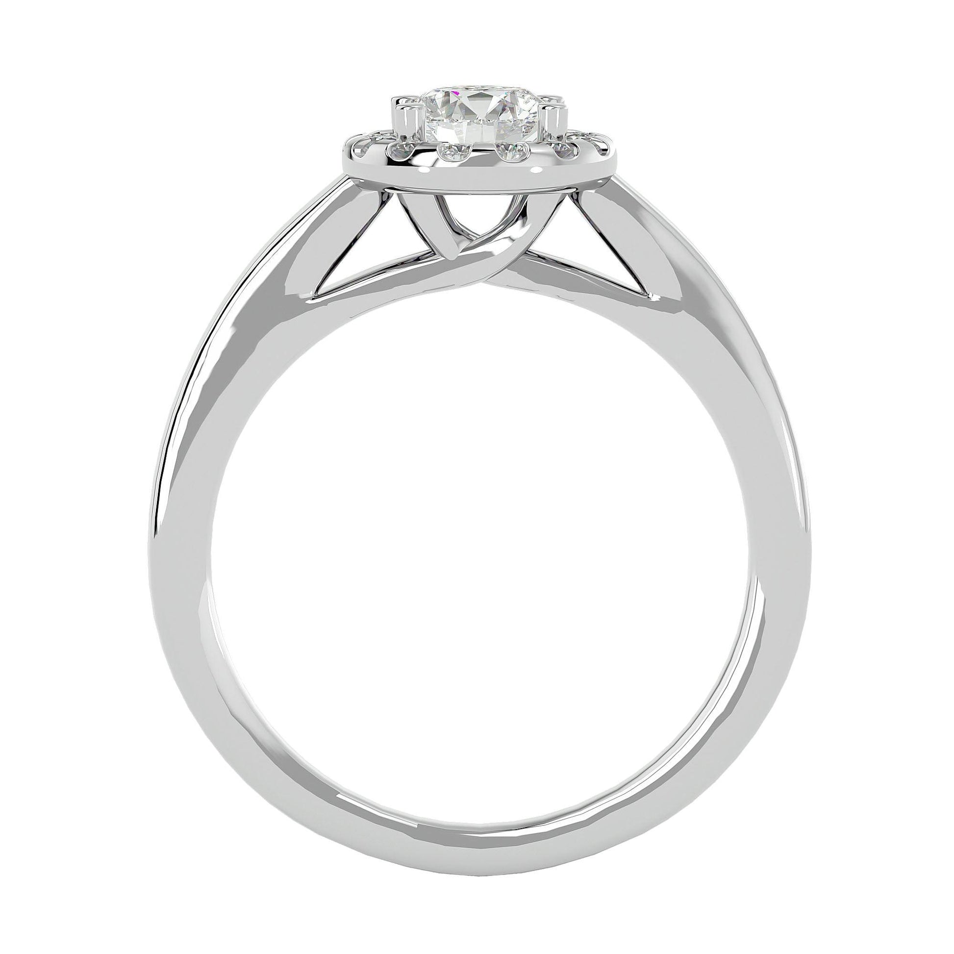 Lab Grown Round Diamond In White Gold Solitaire Ring