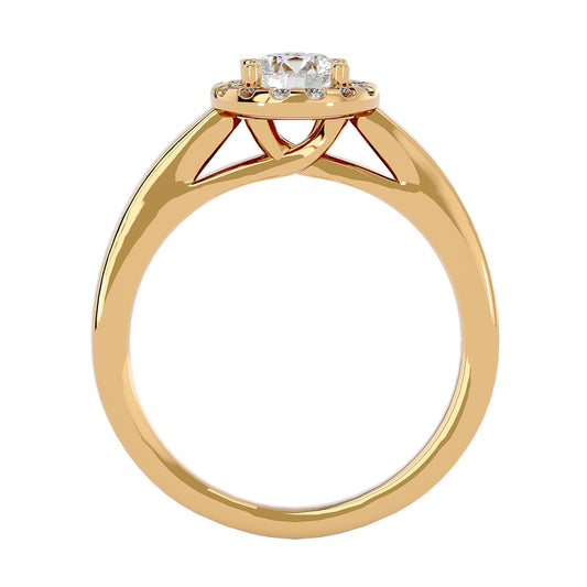 Lab Grown Round Diamond Solitaire Ring In Yellow Gold