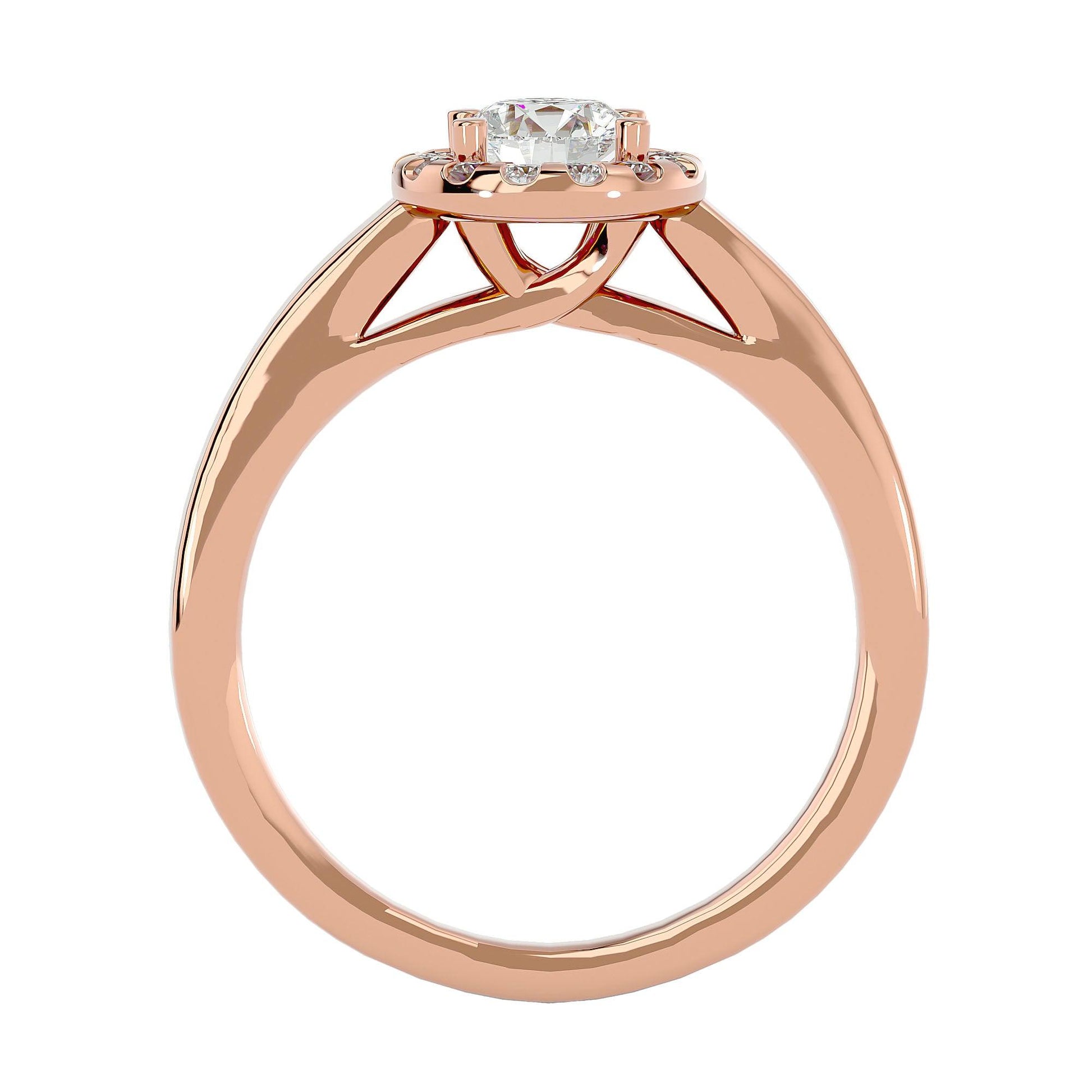 Lab Grown Round Diamond Solitaire Ring In Rose Gold