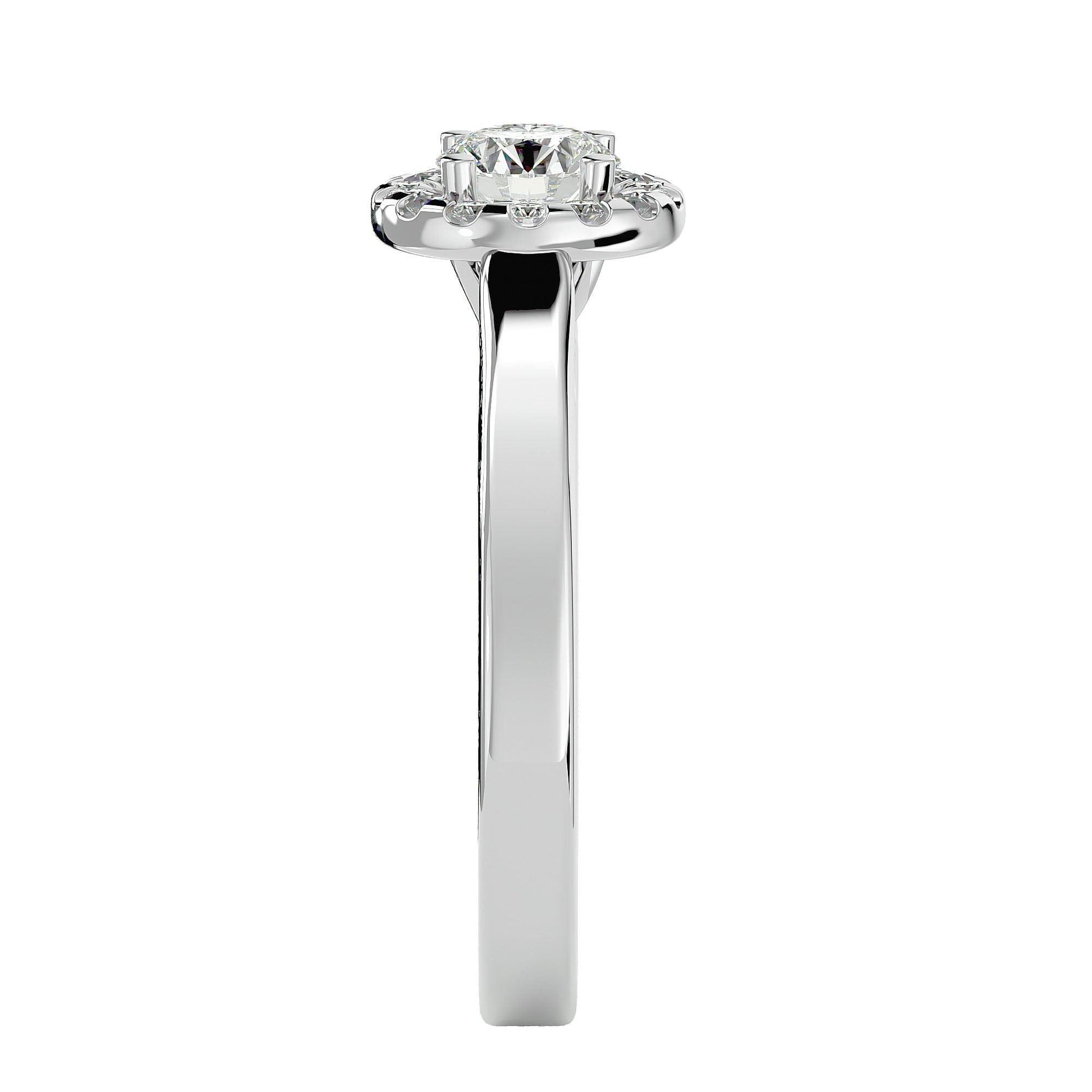 Lab Grown Round Diamond In White Gold Solitaire Ring