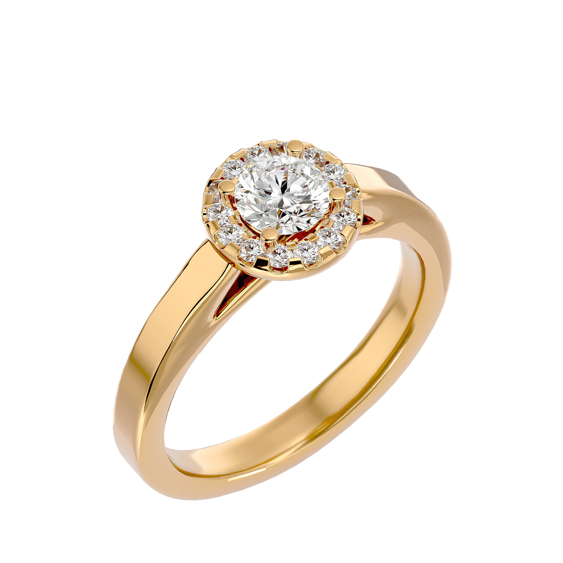 Lab Grown Round Diamond Solitaire Ring In Yellow Gold