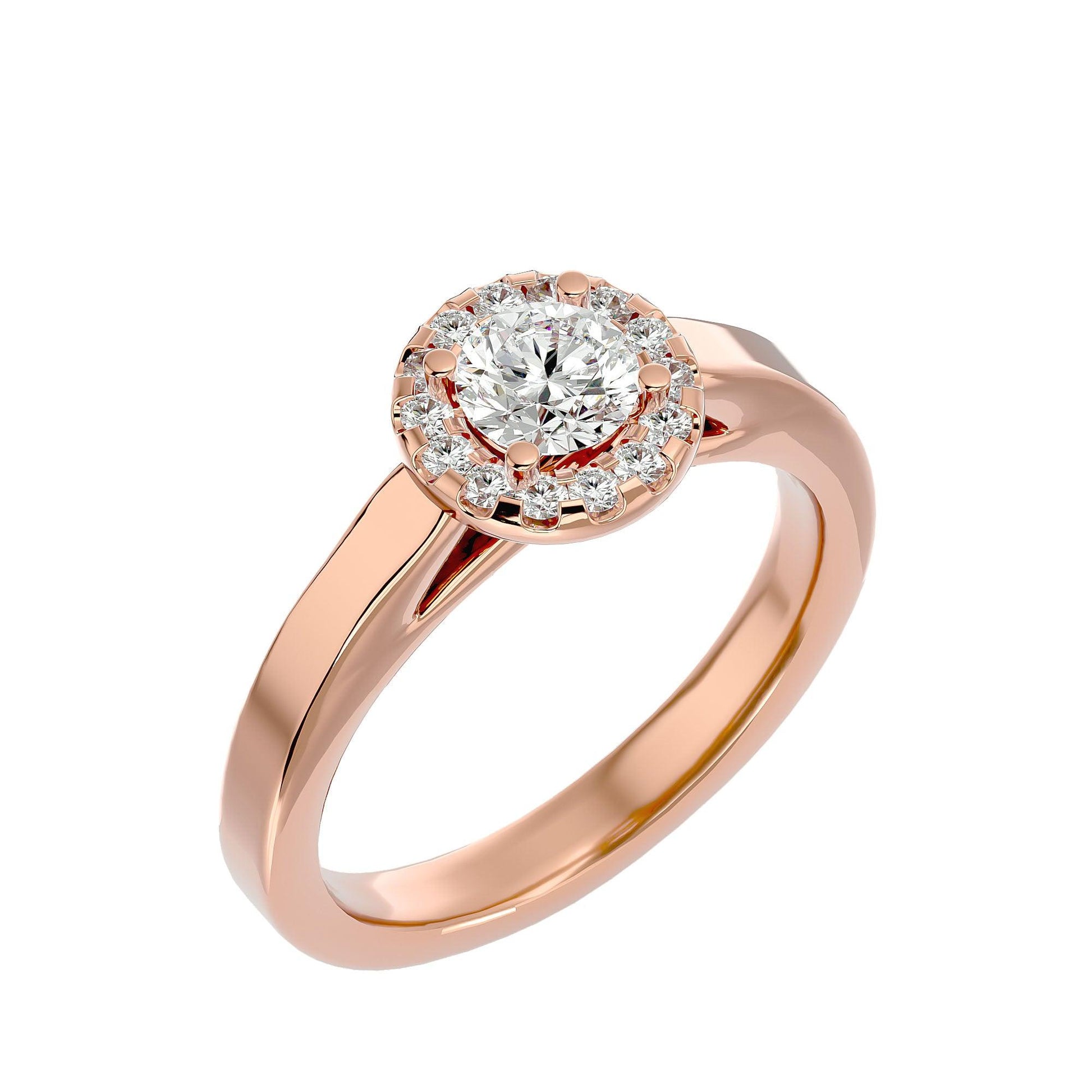 Lab Grown Round Diamond Solitaire Ring In Rose Gold