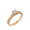 Lab Grown Cushion Cut Diamond Solitaire Ring In Yellow Gold