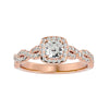 Lab Grown Round Diamond Halo Ring In Rose Gold