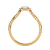 Lab Grown Round Diamond Halo Ring In Yellow Gold