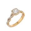 Lab Grown Round Diamond Halo Ring In Yellow Gold